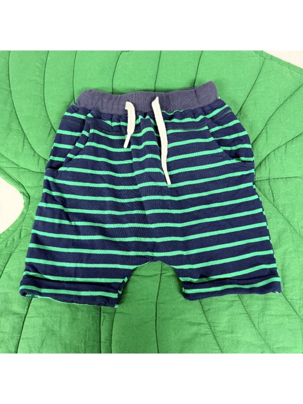 Little Bipsy Collection Boys 5T-6T Striped Everyday Shorts Green Blue Drawstring